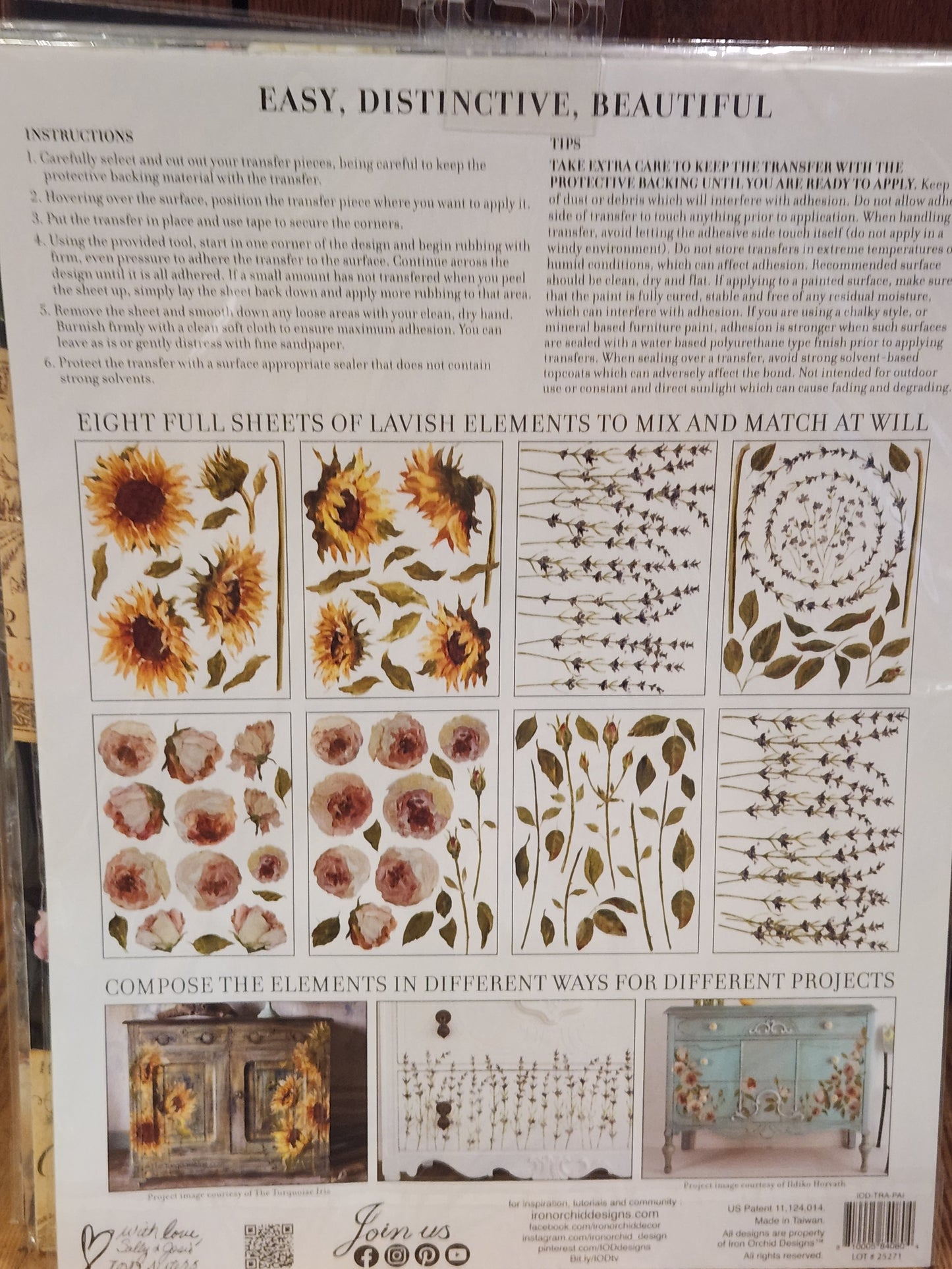 IOD TRANSFER- Painterly Florals