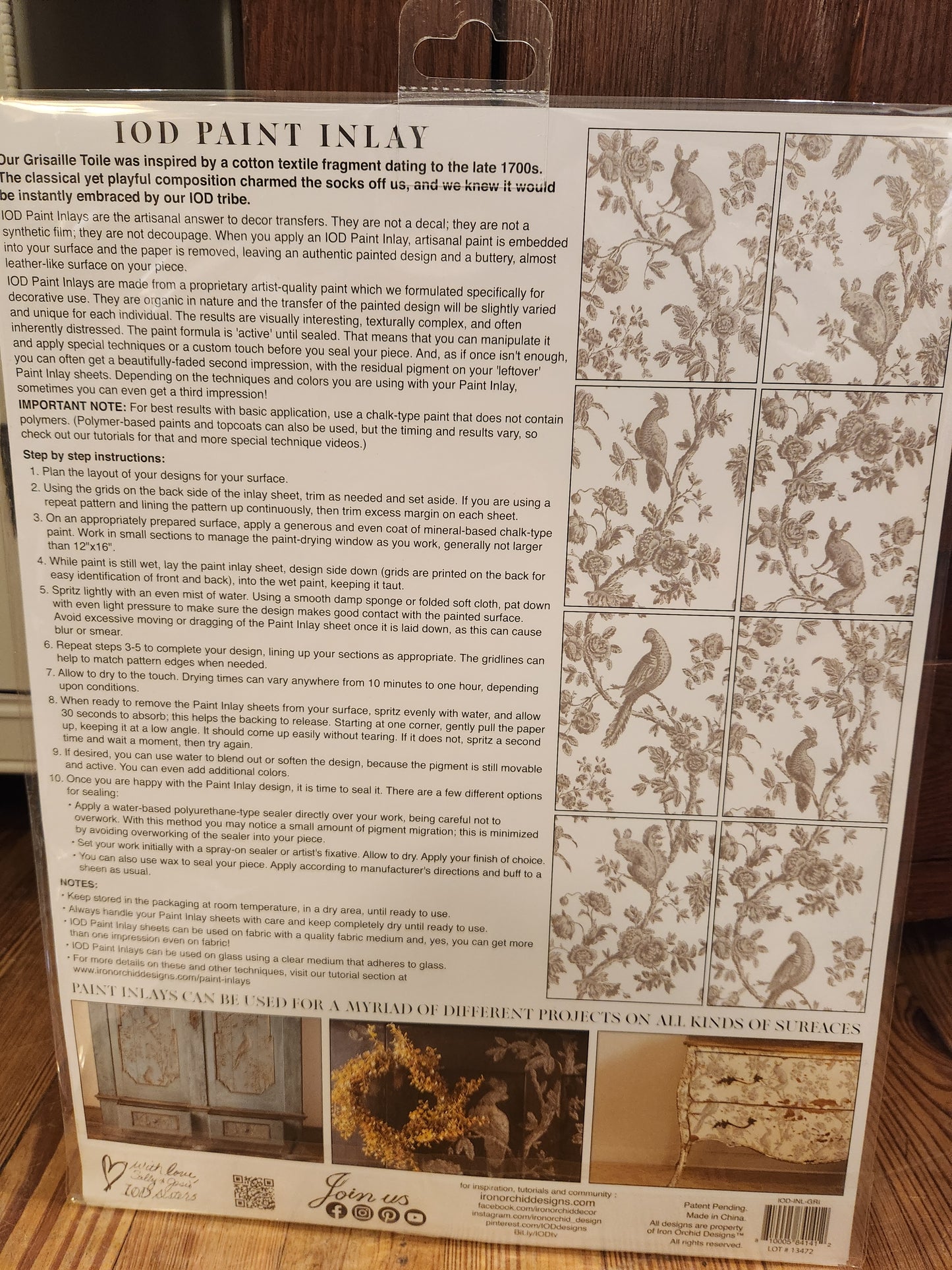 IOD PAINT INLAY - Grisaille Toile
