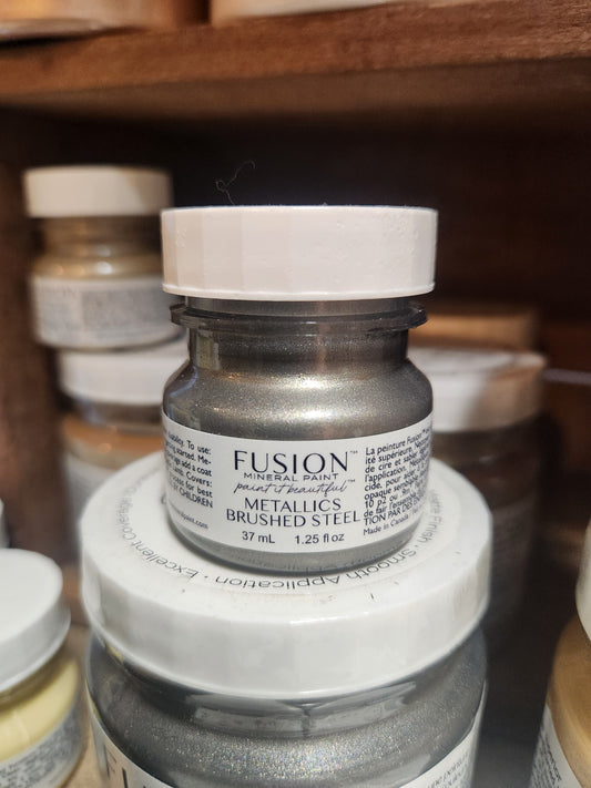 FUSION MINERAL PAINT-Metallics Brushed Steel 37 ml