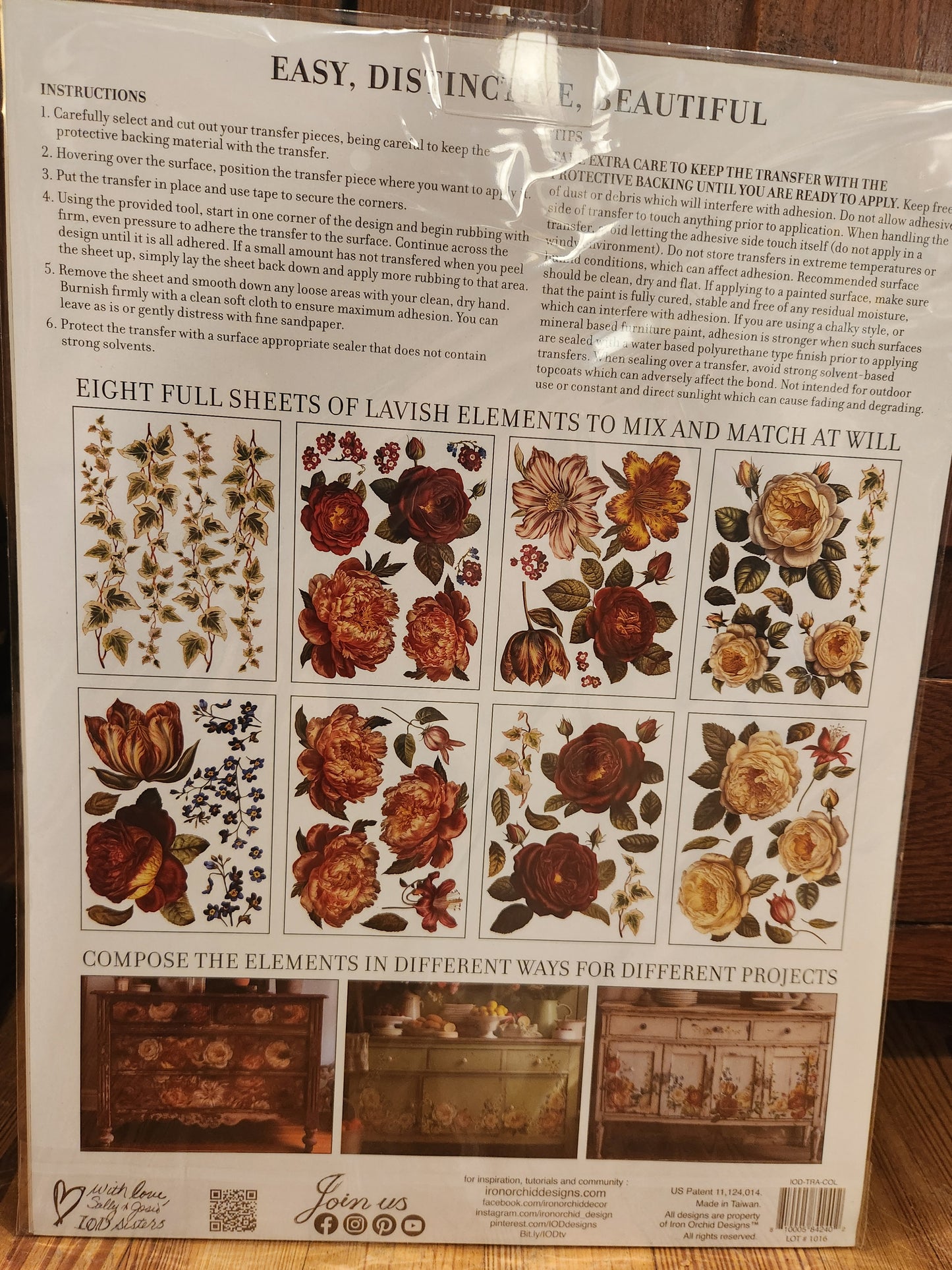 IOD TRANSFER- Collage De Fleurs