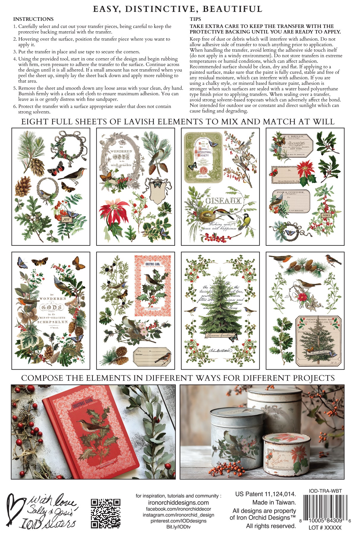 IOD TRANSFER- Winter Botanist IOD Transfer 8x12