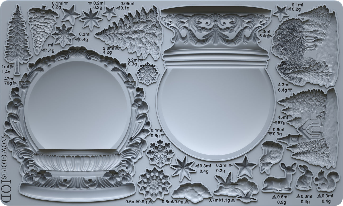 IOD MOULD Snow Globes 6x10