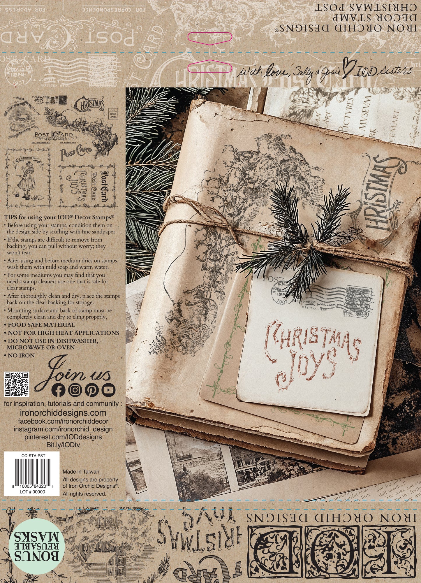 IOD DECOR STAMP- Christmas Post 12x12