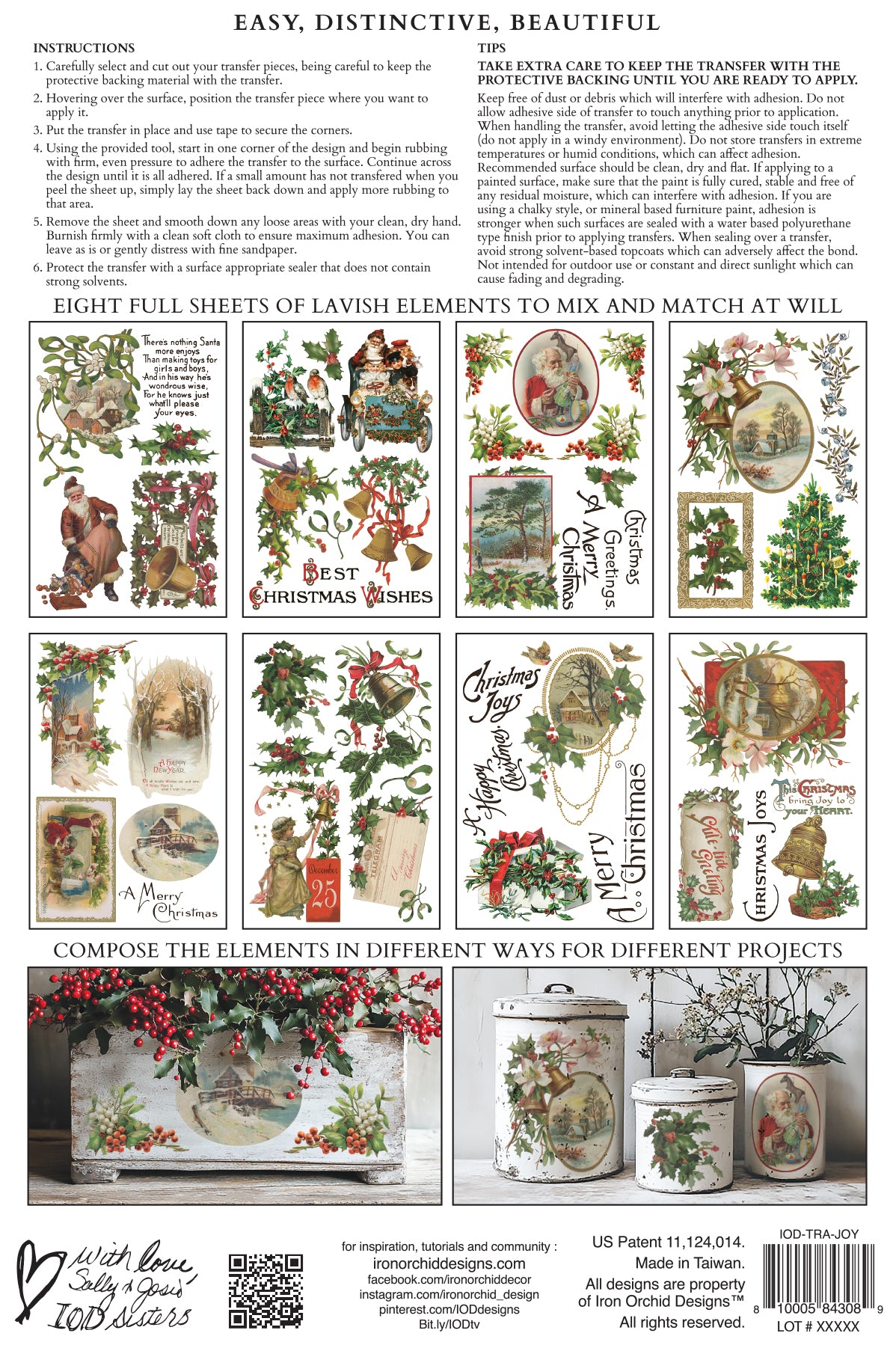 IOD TRANSFER- Christmas Joy IOD Transfer 8x12