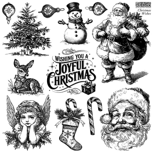 IOD DECOR STAMP-Christmas Wishes 12x12