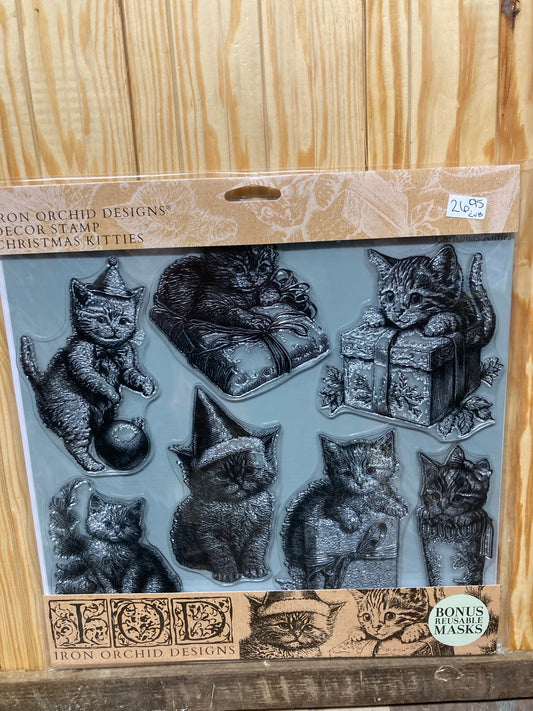 IOD DECOR STAMP-Christmas Kitties