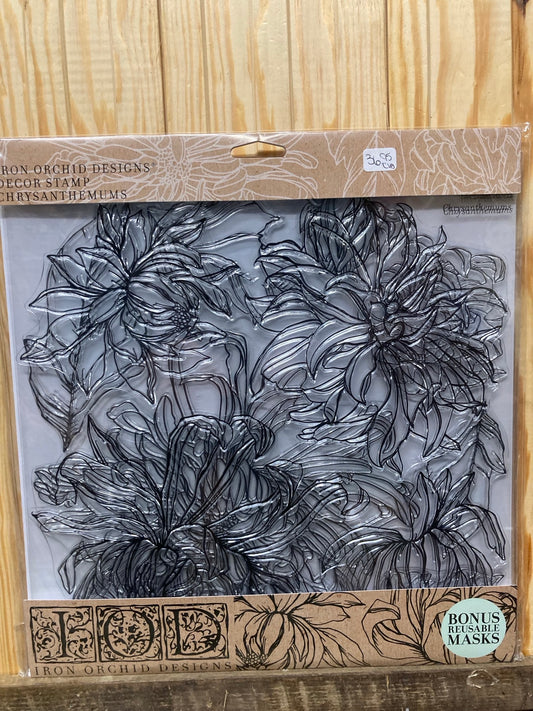 IOD DECOR STAMP-Chrysanthemums